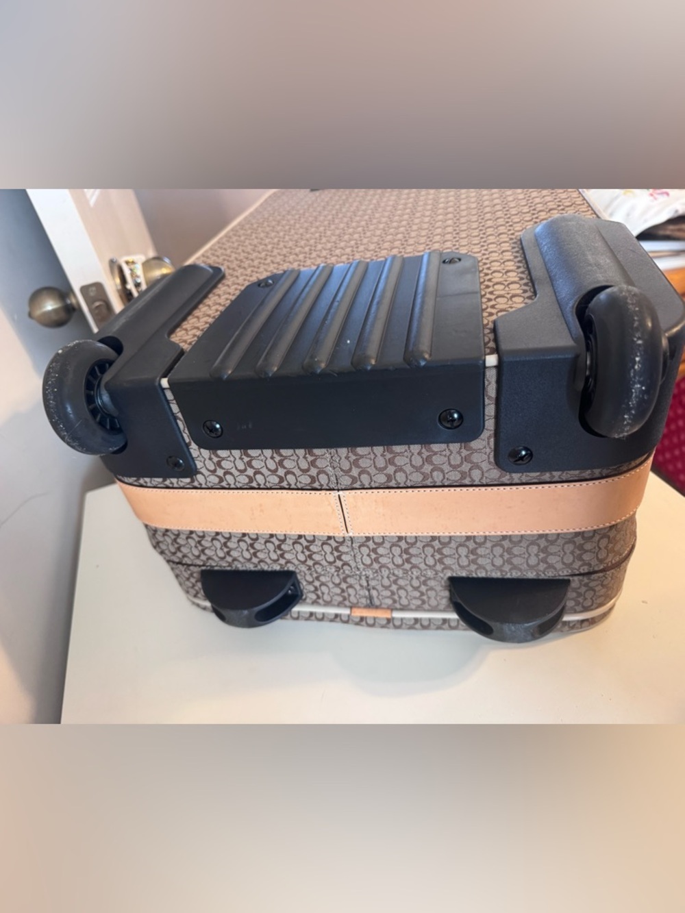 COACH Mini Signature Jaquard Rolling Suitcase - Picture 7 of 14